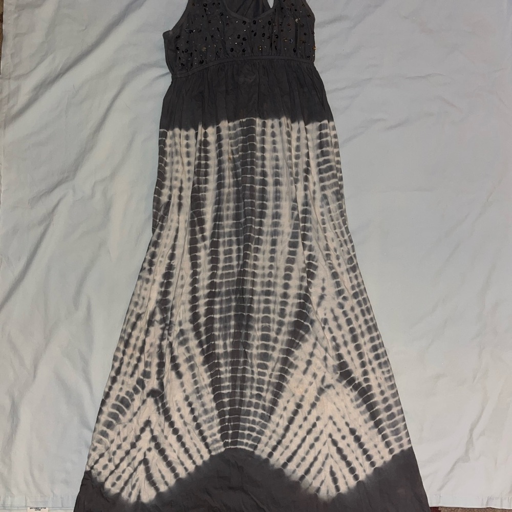 Living Doll Black and White Halter Sundress